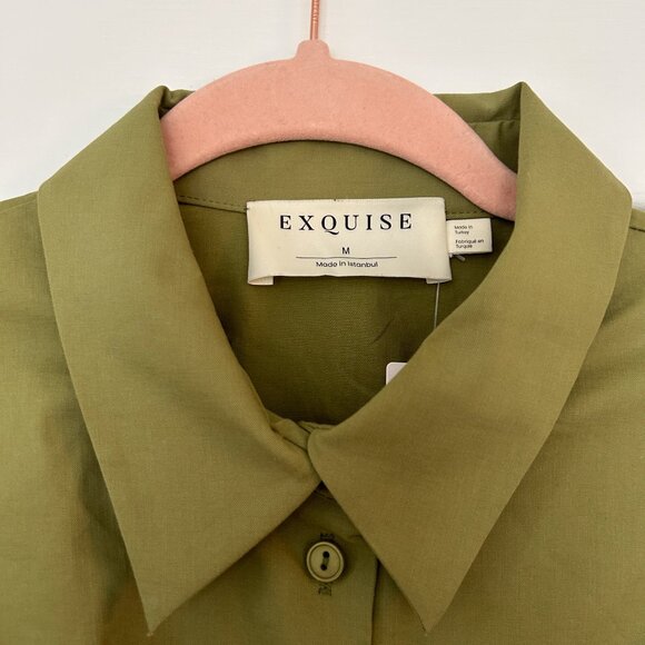 Anthropologie NWT Size M Tobie Button-Front Pleated Shirt Dress by Exquise - Picture 7 of 7